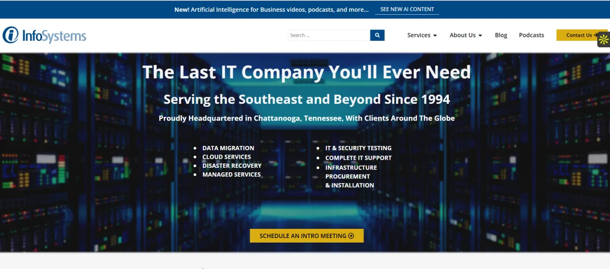 InfoSystems Inc Chattanooga IBM Platinum Partner IT company homepage