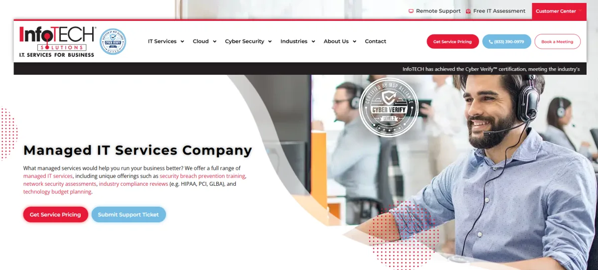 InfoTECH Solutions managed IT hospitality New Orleans homepage