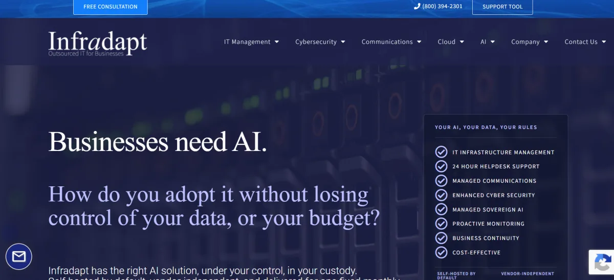 Infradapt managed IT services Allentown Pennsylvania homepage