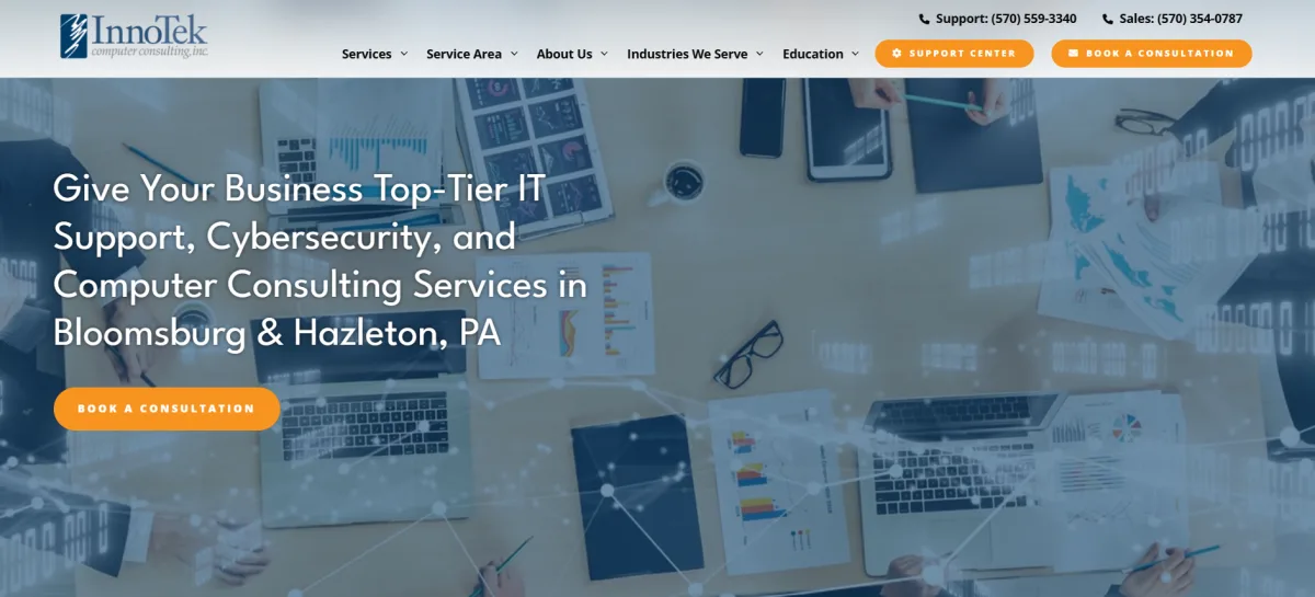 InnoTek Computer Consulting IT support Bloomsburg Pennsylvania homepage