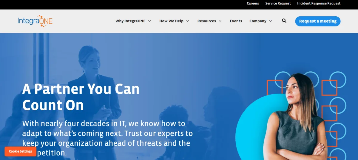 IntegraONE managed IT services Allentown homepage