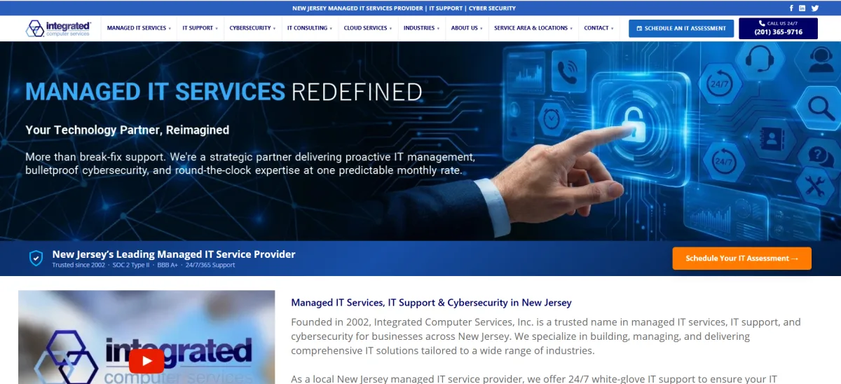 Integrated Computer Services managed IT for logistics and transportation in Newark NJ homepage