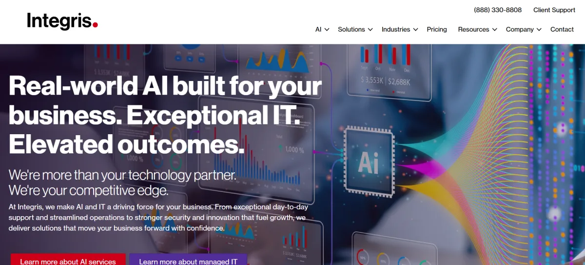 Integris national managed IT and AI services homepage