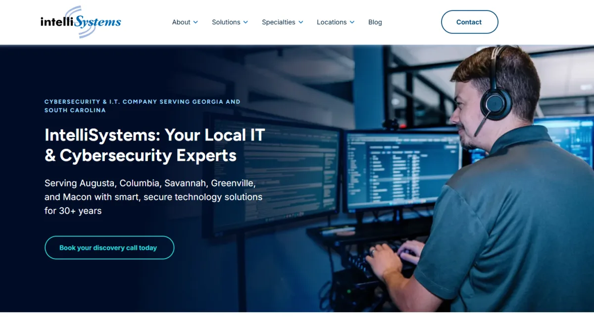 IntelliSystems managed IT services for government contractors in Augusta GA homepage