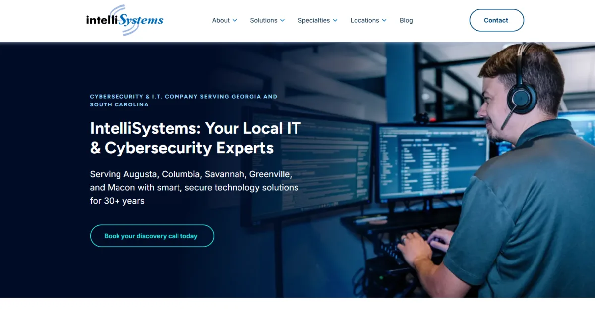 IntelliSystems managed IT Savannah, Georgia homepage
