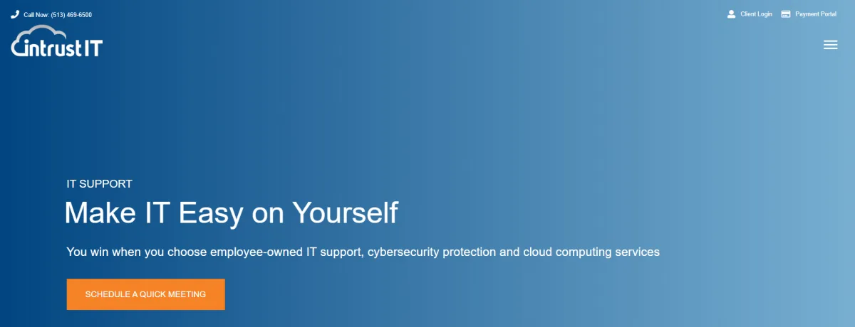 Intrust IT managed services Dayton Ohio homepage