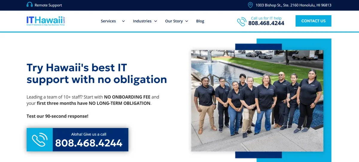 ITHawaii managed IT support for hospitality Honolulu homepage