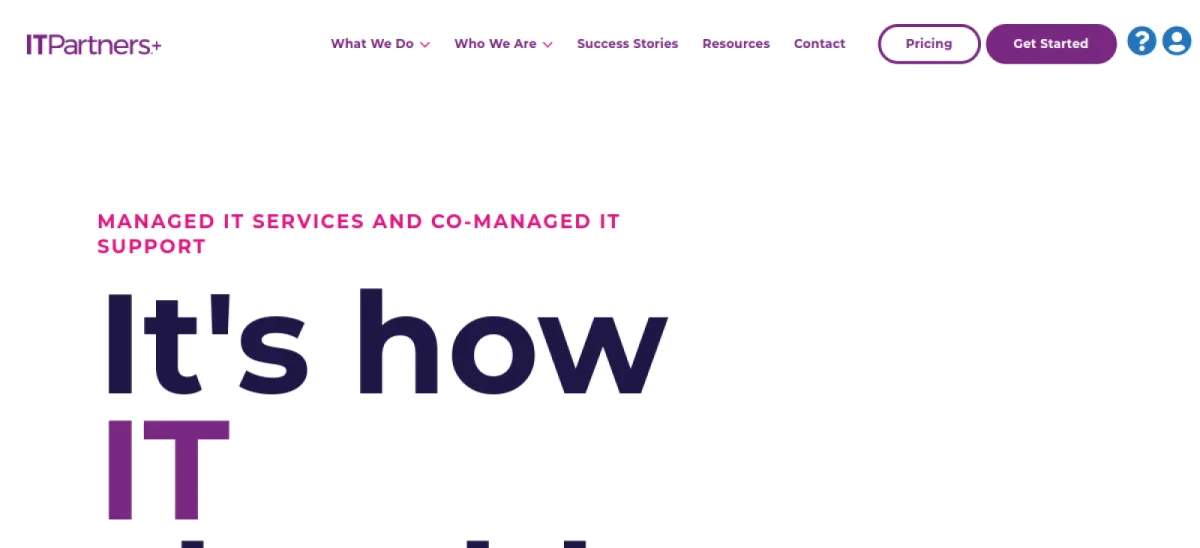 ITPartners+ managed IT services Grand Rapids homepage
