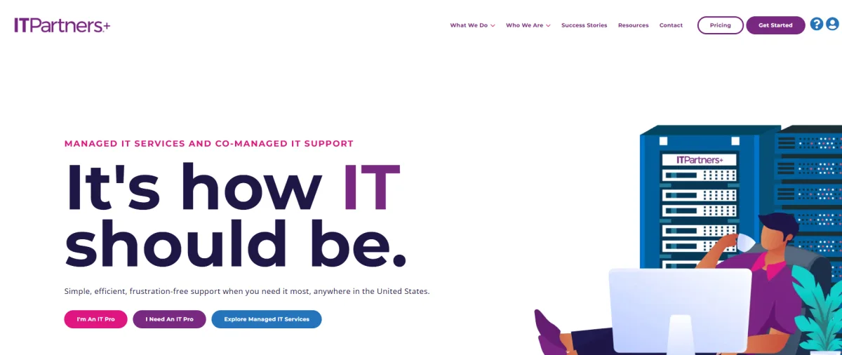 ITPartners+ managed IT services for professional services Grand Rapids MI homepage
