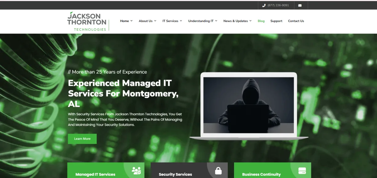 Jackson Thornton Technologies managed IT services healthcare Birmingham AL homepage
