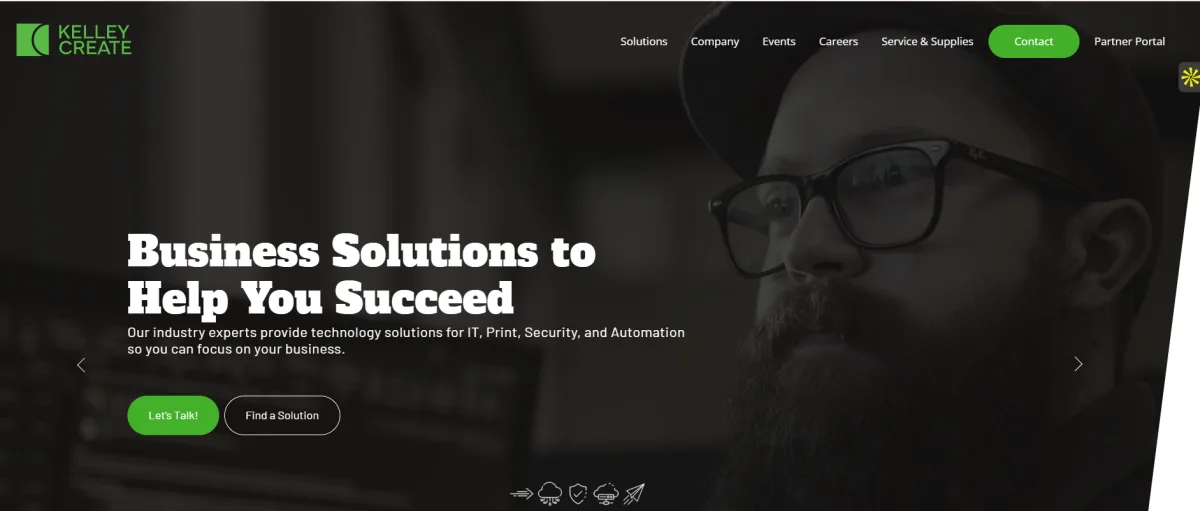 Kelley Create business solutions homepage