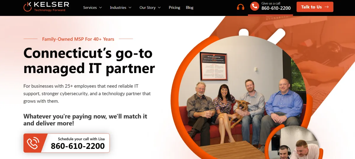 Kelser Corporation Connecticut managed IT partner homepage
