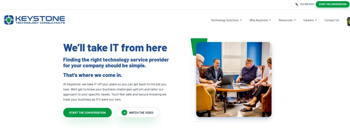 Keystone Technology Consultants managed IT Akron homepage