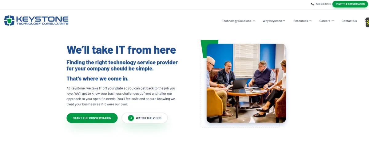 Keystone Technology Consultants managed IT Akron homepage