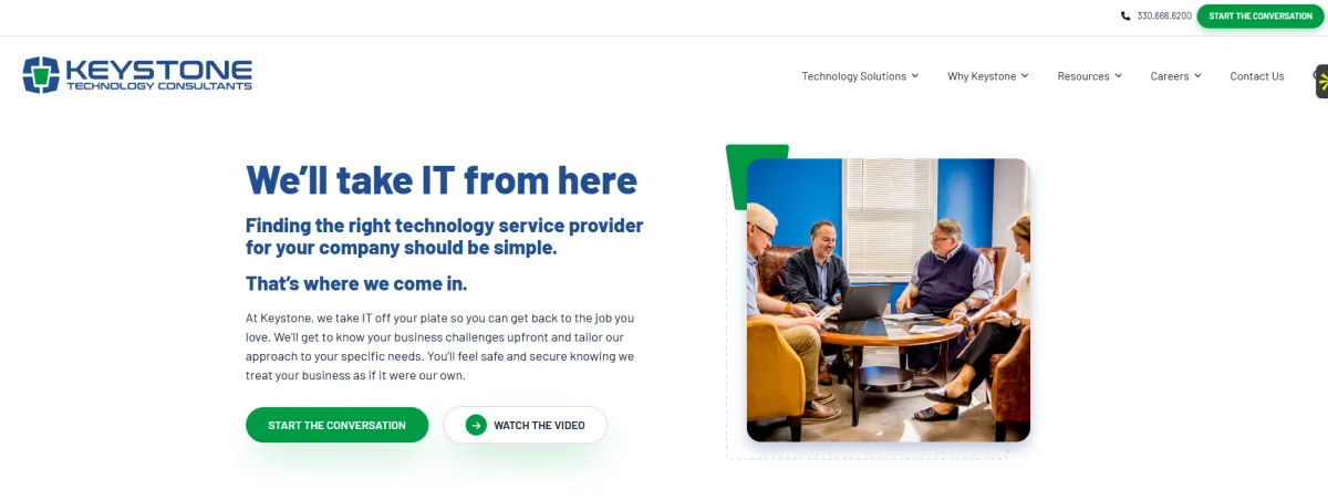 Keystone Technology Consultants IT services Akron homepage