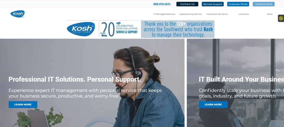 Kosh Solutions managed IT services Albuquerque homepage