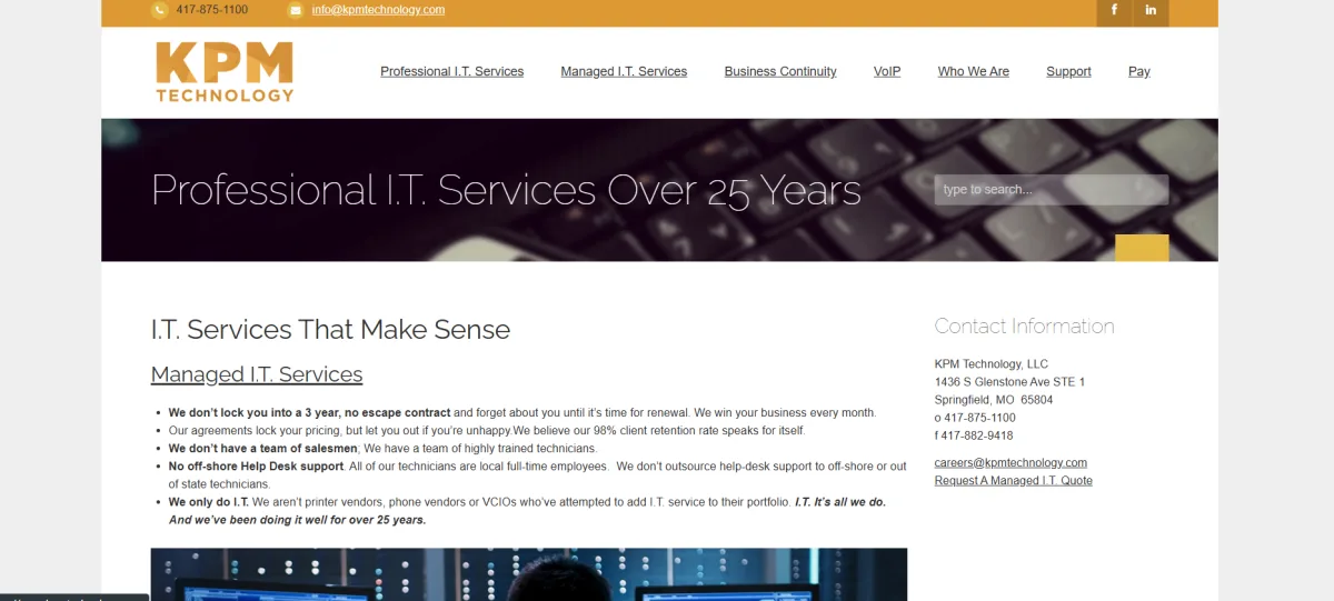 KPM Technology Springfield Missouri IT services homepage