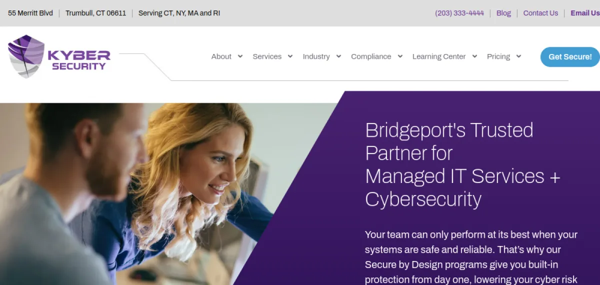 Kyber Security Trumbull Connecticut managed IT services and cybersecurity homepage