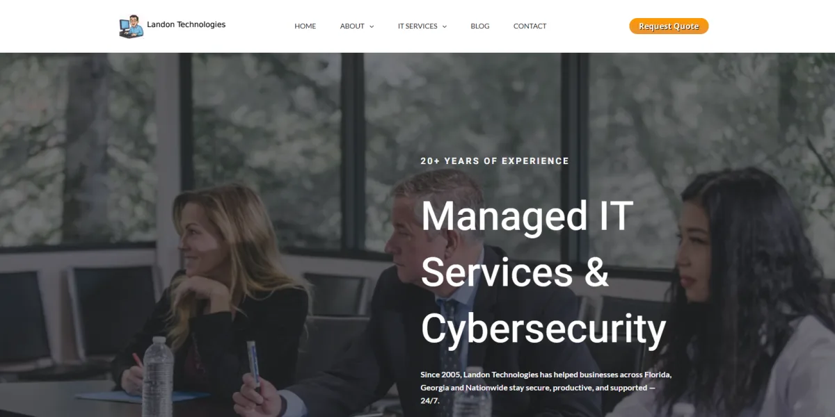 Landon Technologies managed IT services Savannah GA homepage