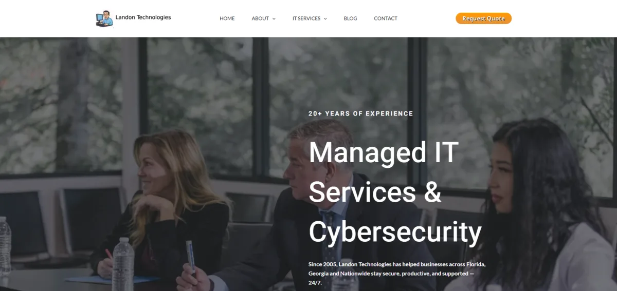 Landon Technologies managed IT services homepage