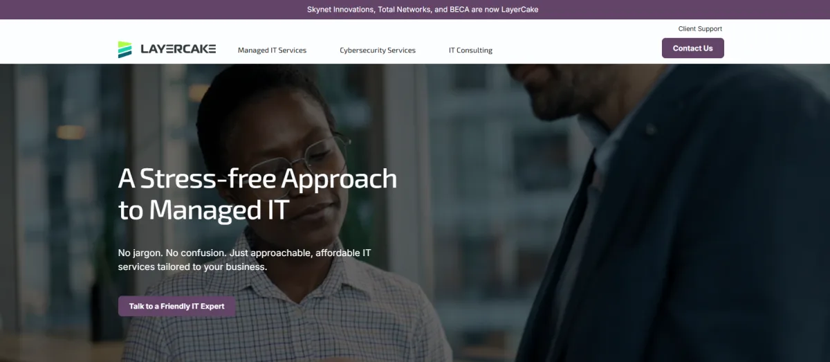 LayerCake Technologies managed IT services Buffalo NY homepage