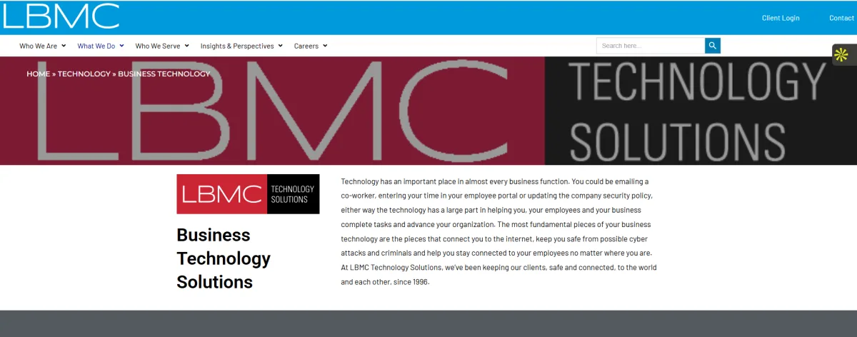 LBMC Technology Solutions managed IT professional services Chattanooga homepage