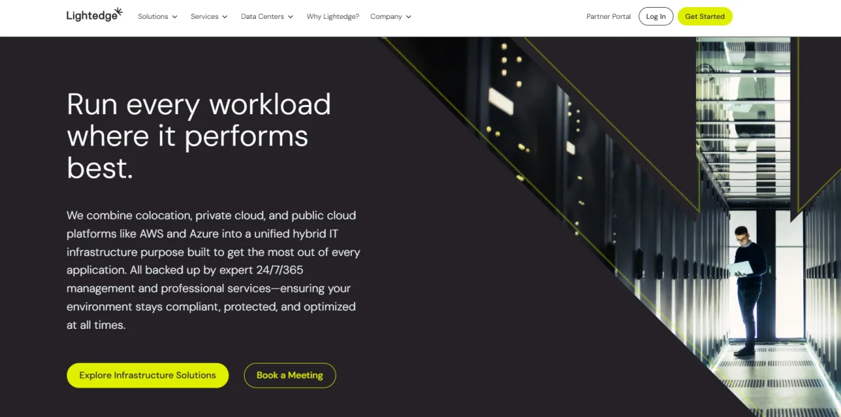 Lightedge Des Moines Iowa compliant cloud managed services homepage