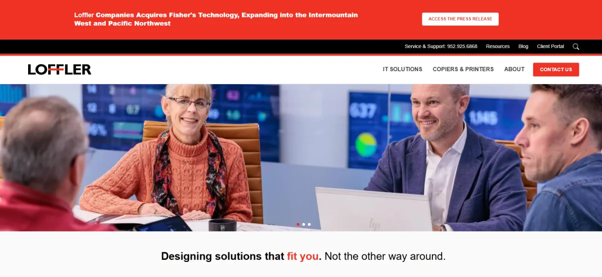 Loffler Companies IT solutions homepage