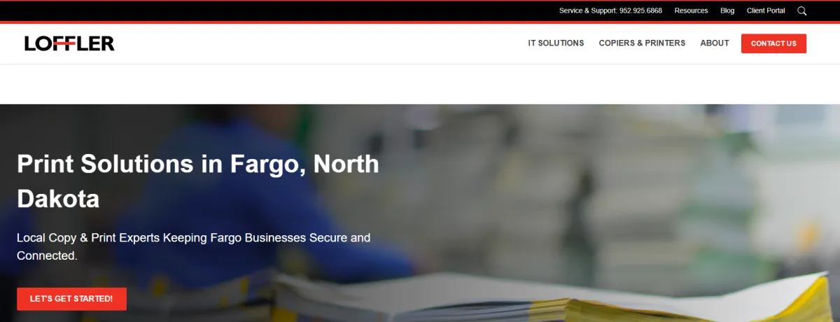 Loffler Companies print and IT solutions Fargo North Dakota homepage