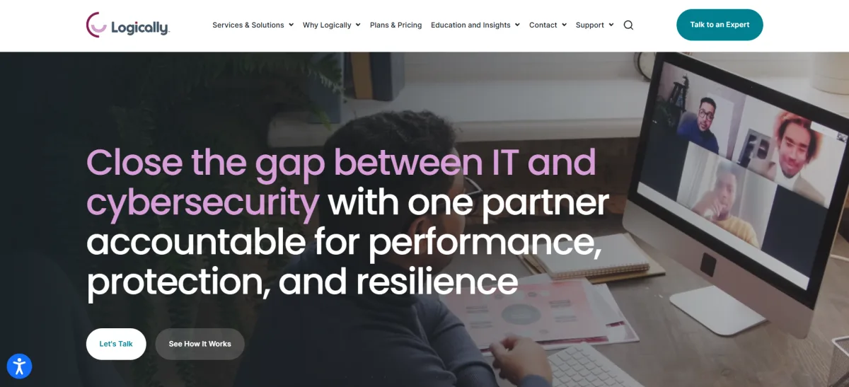 Logically managed IT and cybersecurity homepage