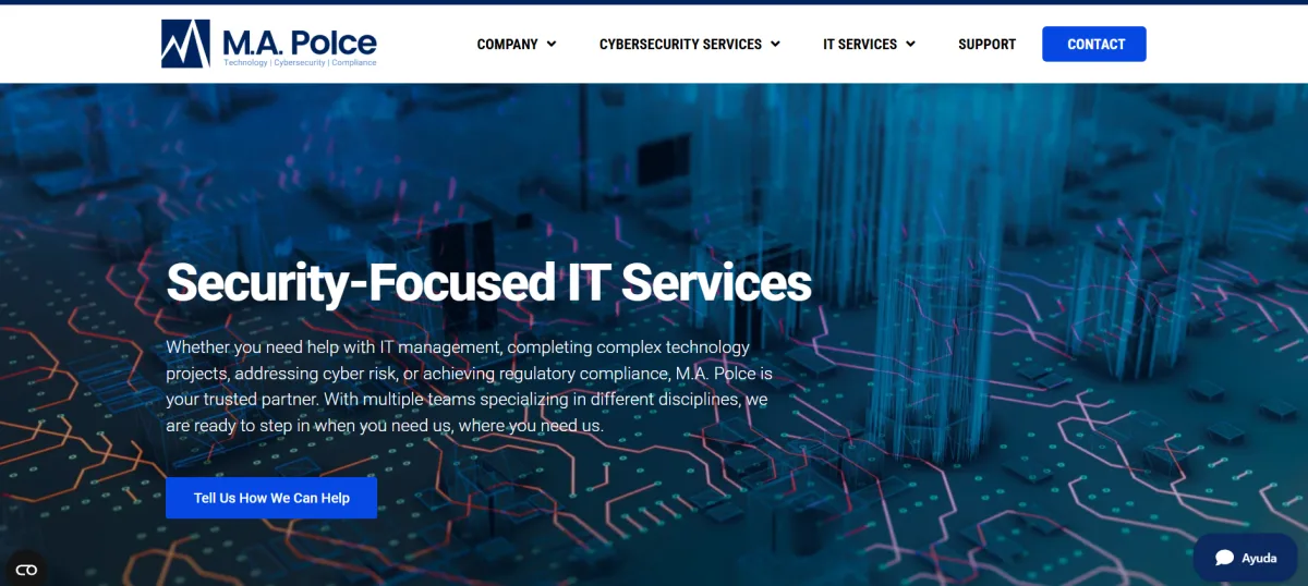 M.A. Polce Consulting managed IT and cybersecurity services homepage
