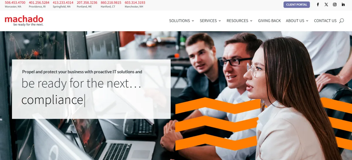 Machado Consulting New England managed IT and compliance homepage