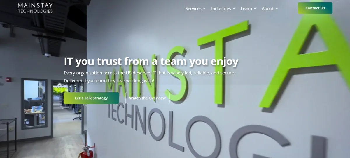Mainstay Technologies managed IT services for financial services in Manchester NH homepage