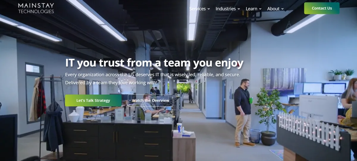 Mainstay Technologies Manchester New Hampshire managed IT services homepage