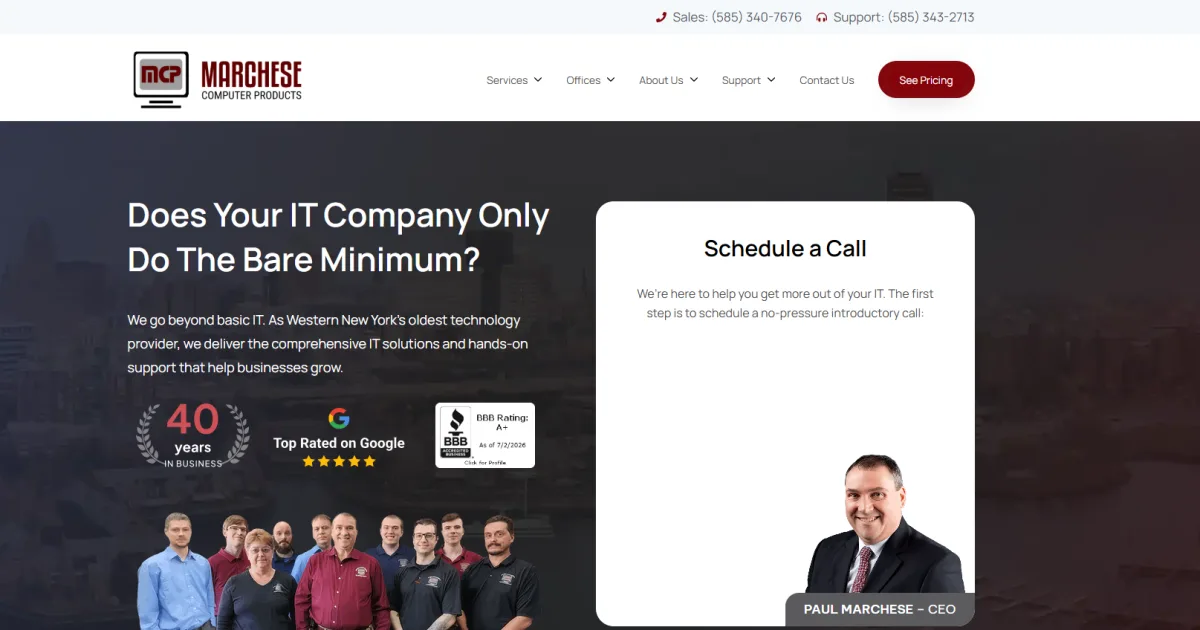 Marchese Computer Products managed IT services homepage Buffalo NY