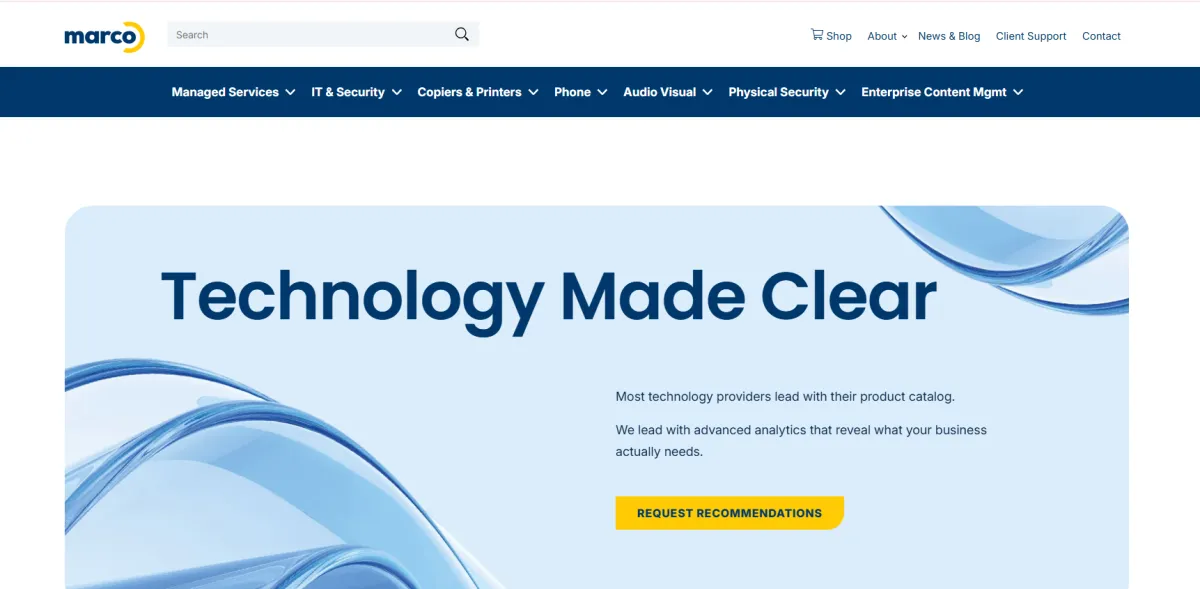 Marco Technologies Bondurant Iowa managed IT services homepage