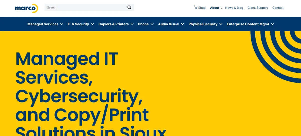 Marco Technologies Sioux Falls managed IT homepage