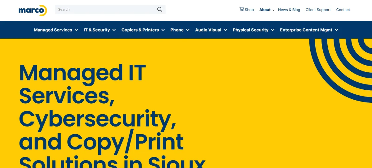 Marco Technologies Sioux Falls managed IT services homepage