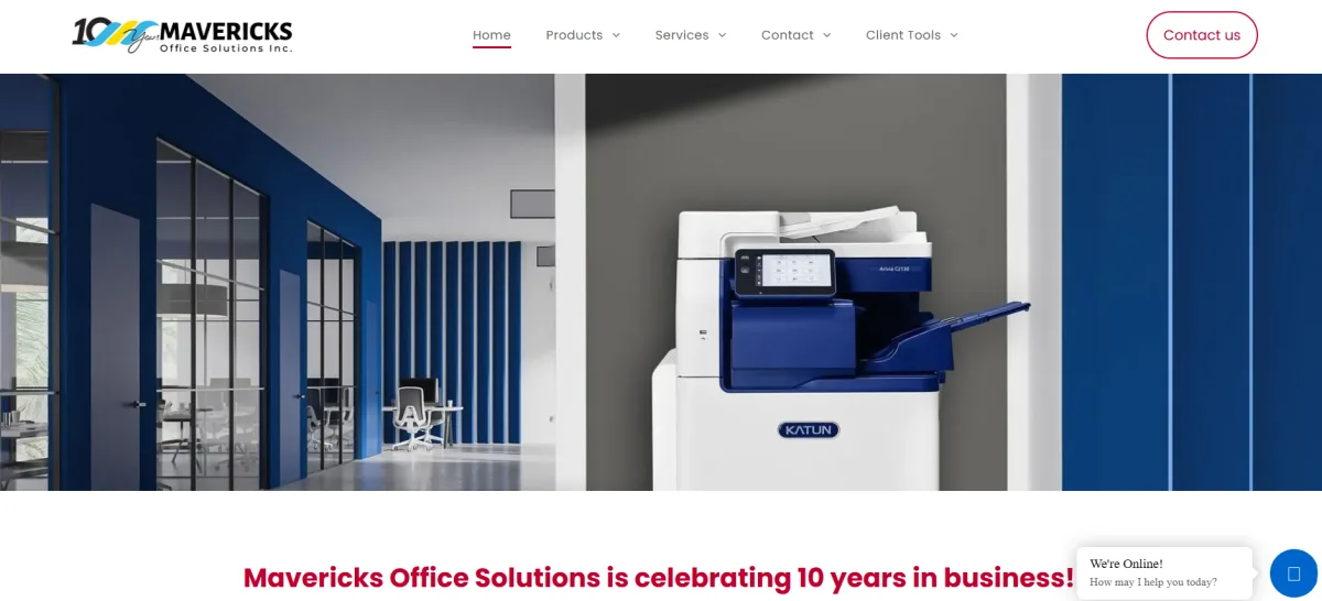 Mavericks Office Solutions managed security and office technology homepage