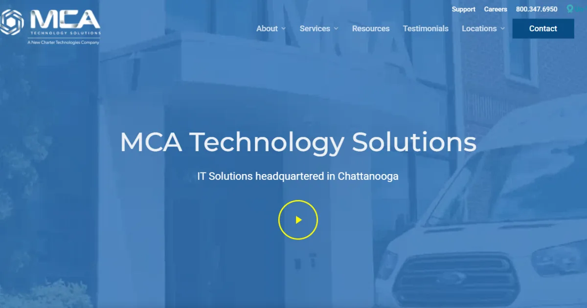 MCA Technology Solutions managed IT Chattanooga TN homepage