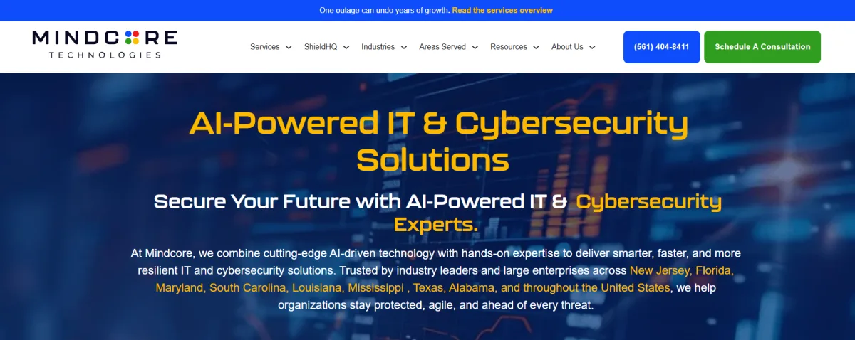 Mindcore Technologies healthcare IT services New Orleans homepage