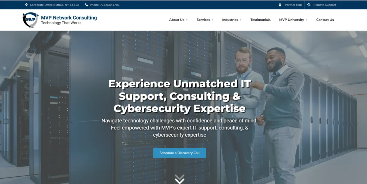 MVP Network Consulting Buffalo NY IT support and CMMC cybersecurity homepage