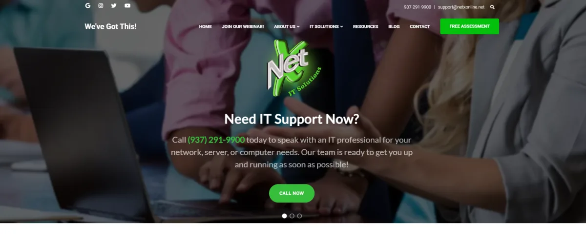 Net X IT Solutions managed IT Dayton homepage