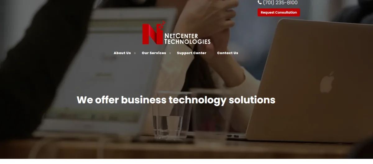 NetCenter Technologies business technology solutions homepage, Fargo-Moorhead