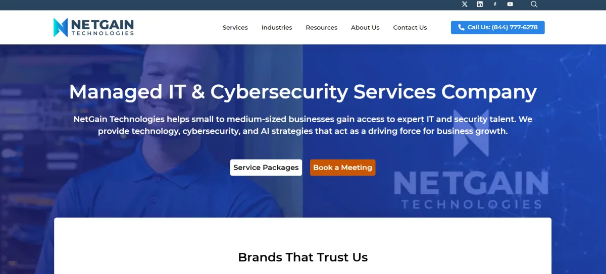 NetGain Technologies managed IT banking compliance Lexington KY homepage
