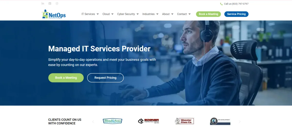 NetOps Consulting IT services manufacturing Akron Ohio homepage