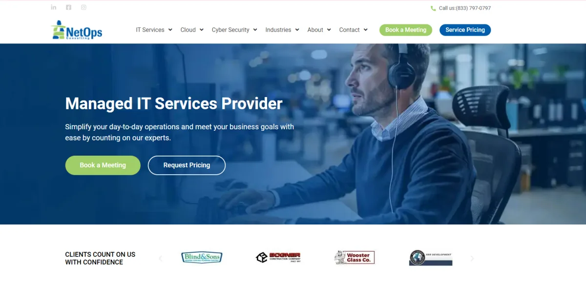 NetOps Consulting managed IT Akron Ohio homepage