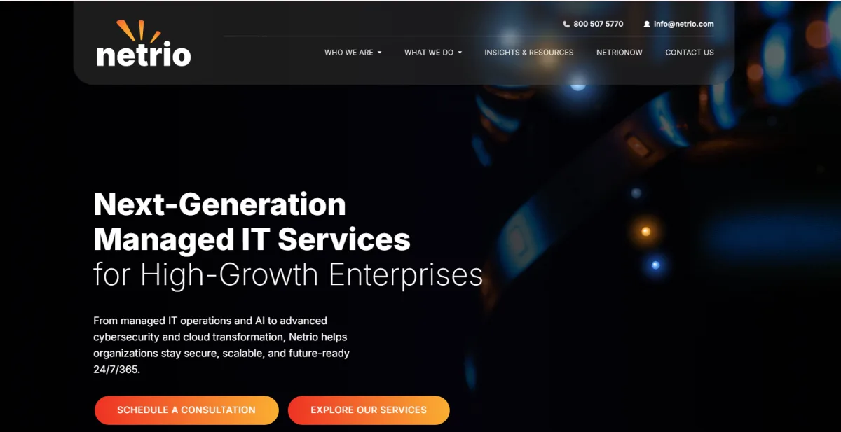 Netrio managed IT services for financial services in Buffalo NY homepage