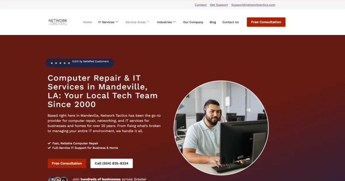 Network Tactics managed IT for construction in New Orleans — homepage