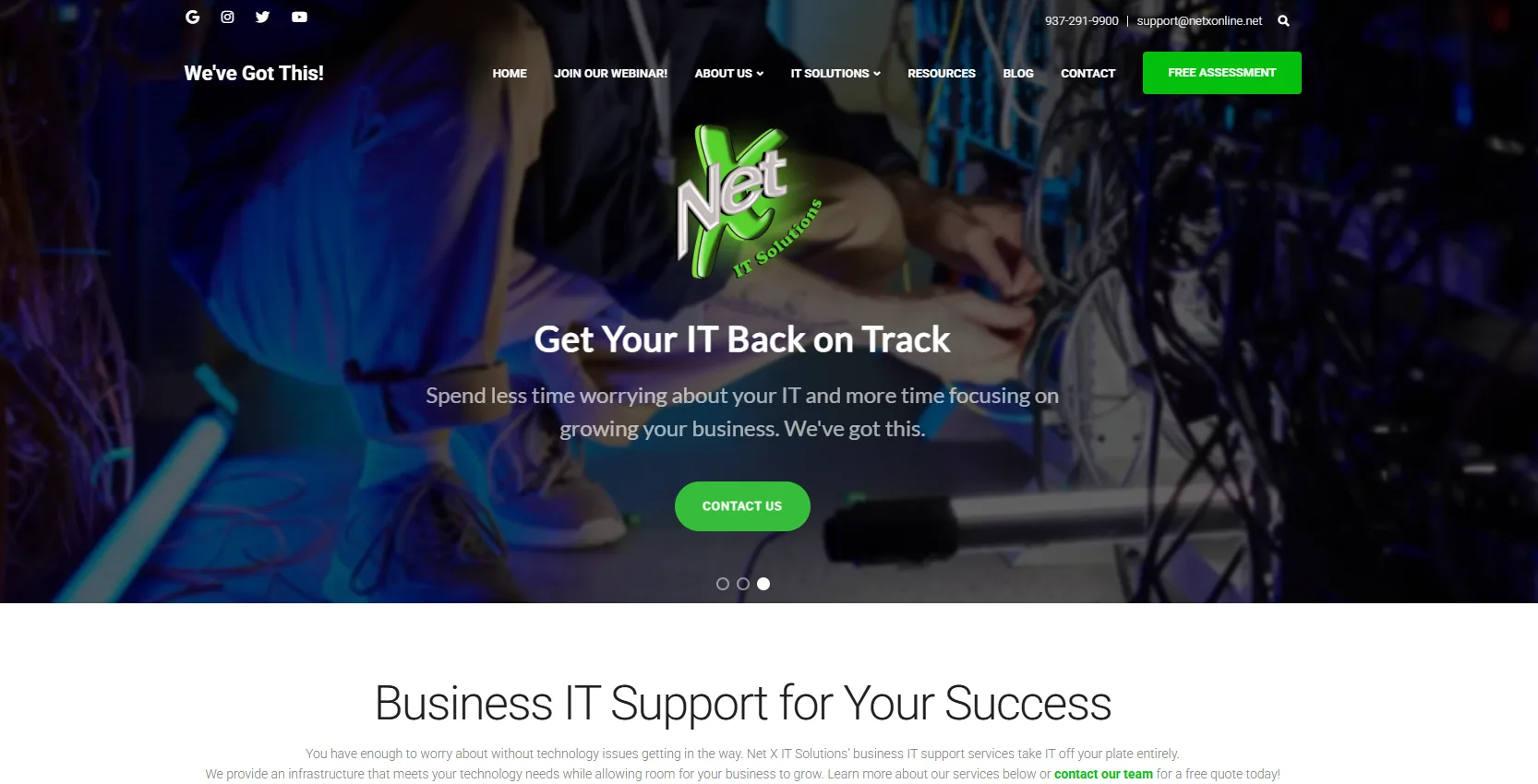 Net X IT Solutions managed IT services Dayton Ohio homepage